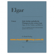 Elgar: Very Easy Melodious Exercises in the First Position Op 22 for Violin and Piano